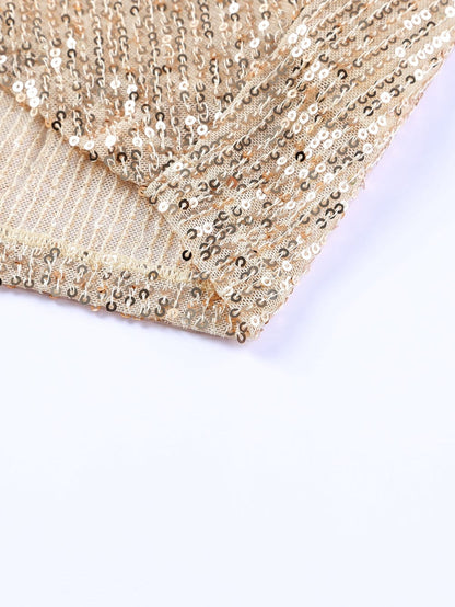 Sequin Apricot Twist Knot Bodycon Dress