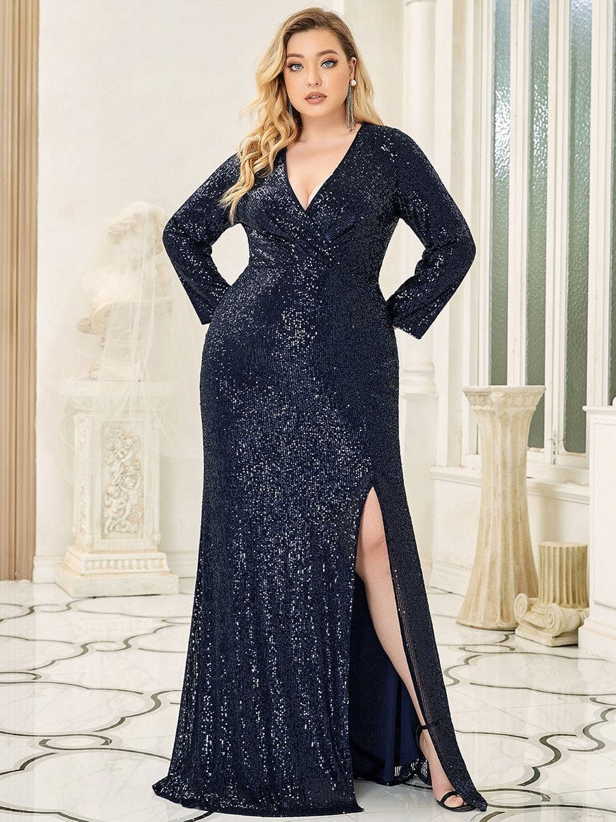 Sequin Sparkle Plus Size Evening Gown