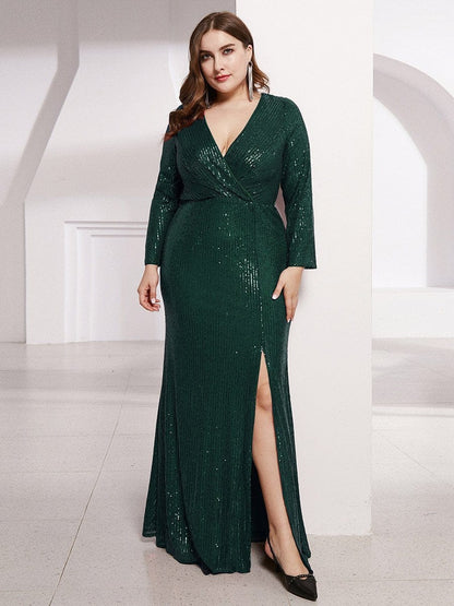 Sequin Sparkle Plus Size Evening Gown