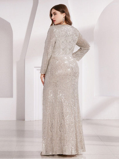 Sequin Sparkle Plus Size Evening Gown