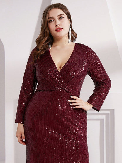 Sequin Sparkle Plus Size Evening Gown