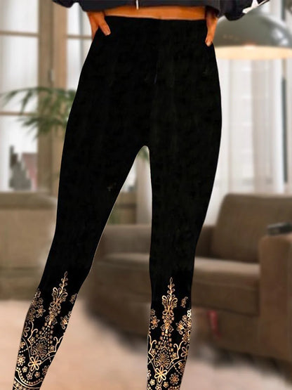 Women's Capri shorts Polyester Graphic Black Casual Ankle-Length Casual Daily