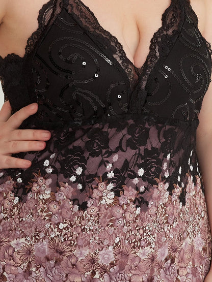 Sexy V Neck Cocktail Prom Dress for Plus Size Women