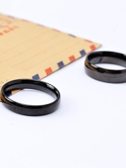 Couple Rings Band Ring For Women's Wedding Anniversary Gift Titanium Steel Gold Plated Classic Love Friendship Gold Black - LuckyFash™