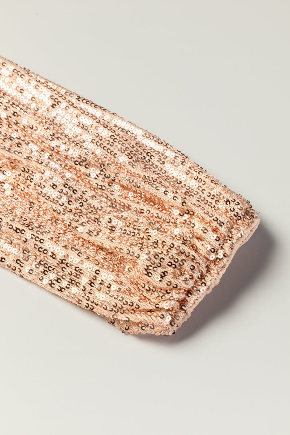 Shimmering Apricot V-neck Sequin Mini Dress