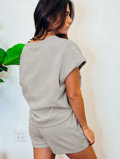 Shimmering Gray Easter Bunny Sequin Textured Coord Set