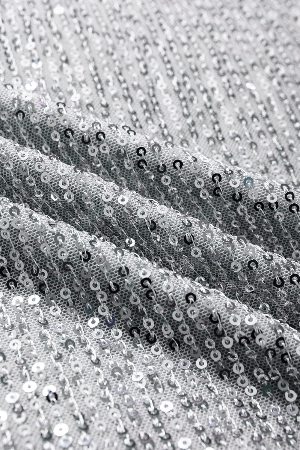 Shimmering Short Sleeve Sequin Top with Ruched Puff Detail