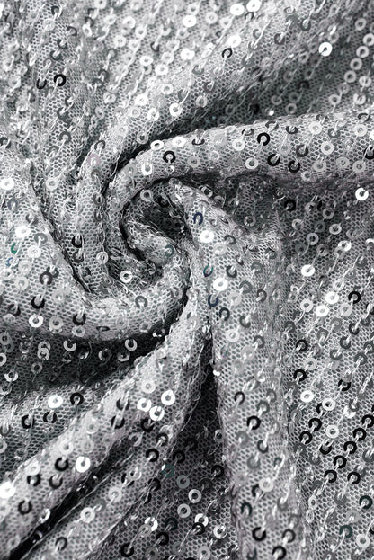 Shimmering Short Sleeve Sequin Top with Ruched Puff Detail