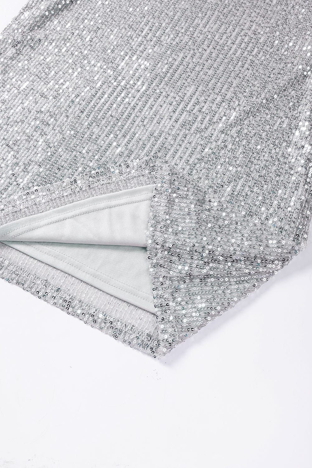 Shimmering Short Sleeve Sequin Top with Ruched Puff Detail