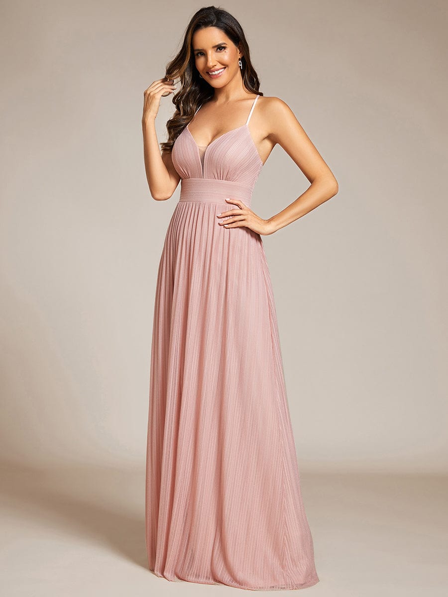 Shimmering Sleeveless Cross Back Evening Gown for Wholesale Buyers