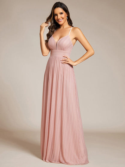 Shimmering Sleeveless Cross Back Evening Gown for Wholesale Buyers