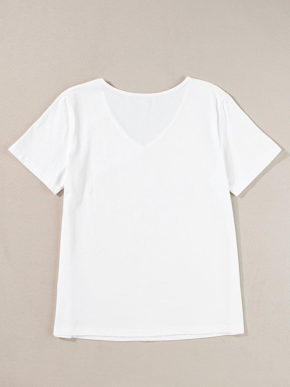 Shimmering White Rhinestone ROCK Star V-Neck Tee