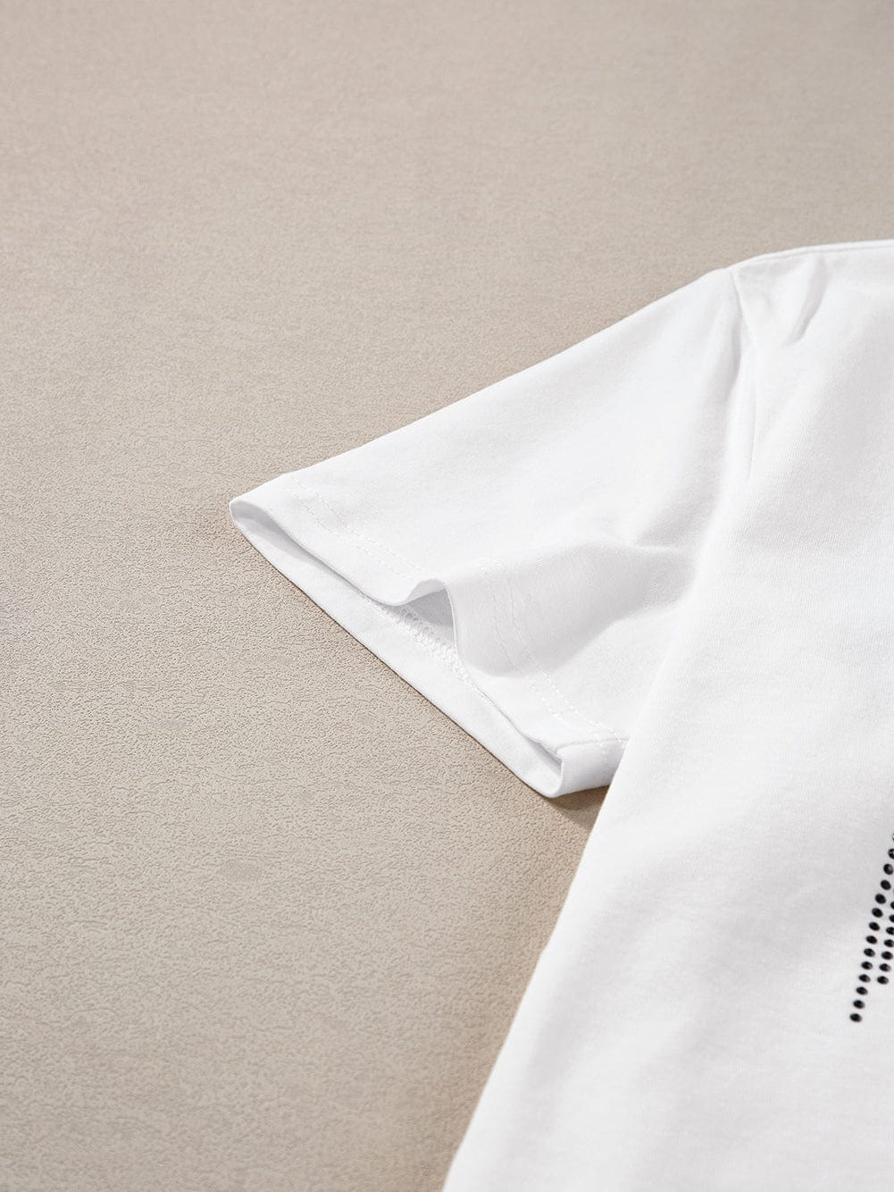 Shimmering White Rhinestone ROCK Star V-Neck Tee