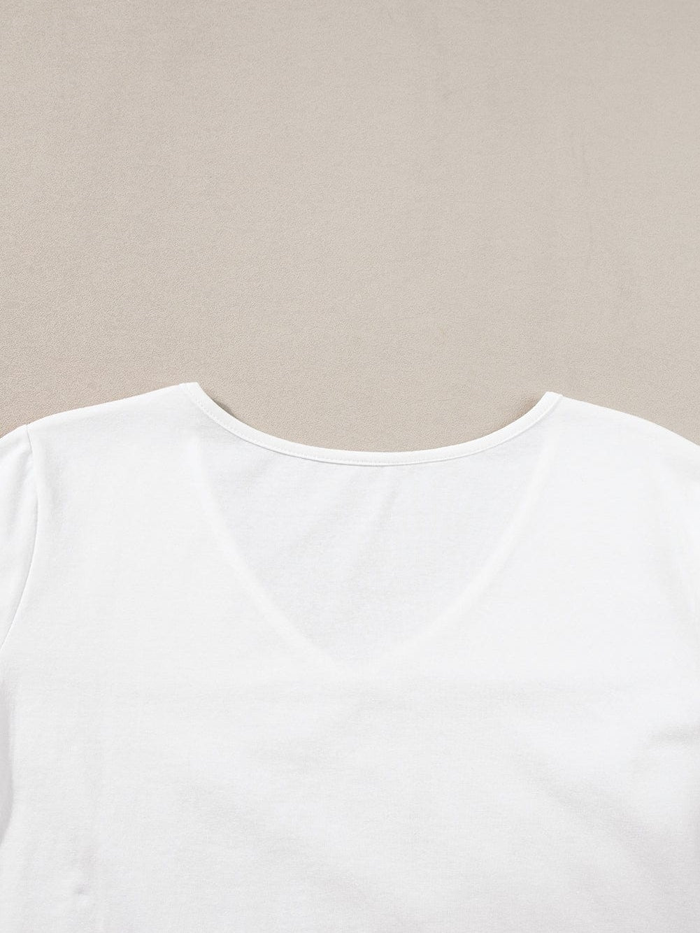 Shimmering White Rhinestone ROCK Star V-Neck Tee