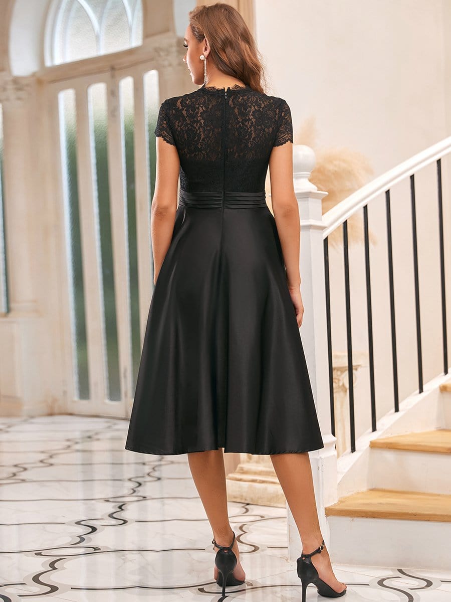 Short Sleeve Knee-Length Evening Dress for Women