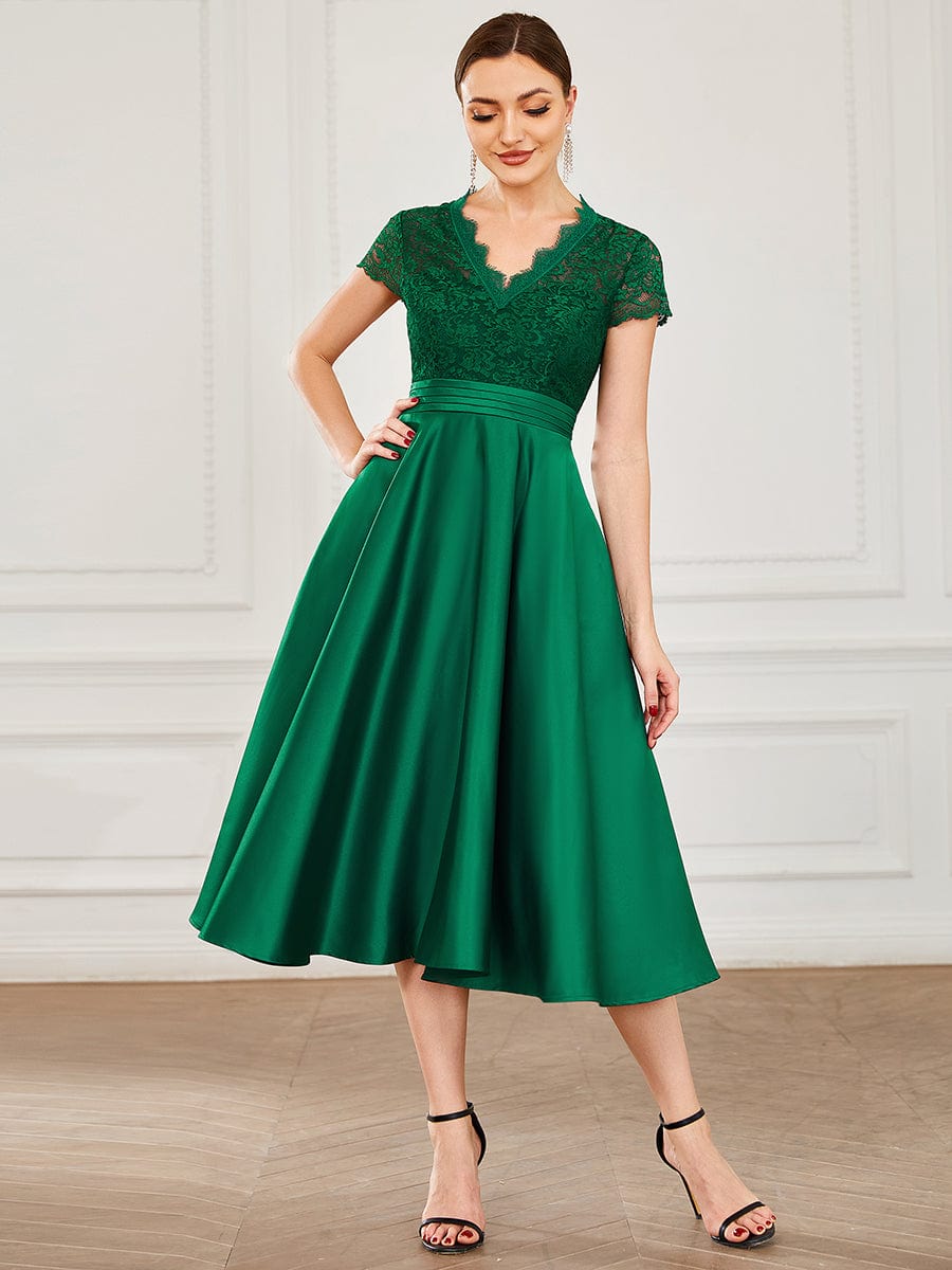 Short Sleeve Knee-Length Evening Dress for Women