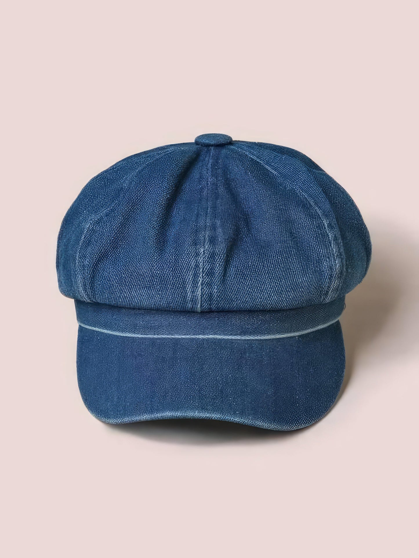 Baseball Cap - Blue Denim Simple Baker Boy Hat - MsDressly