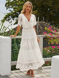 Simple Jacquard Lantern Sleeve A-Line Dress with Square Neck