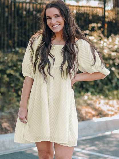 Simple Style Chiffon Dress with Mesh Detail