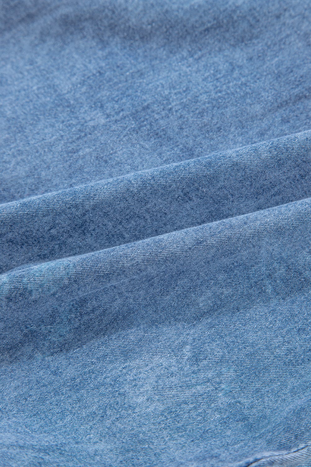 Sky Blue Acid Wash V Neck Tiered Denim Dress - Vintage-inspired A-Line Casual Mini Shift Dress