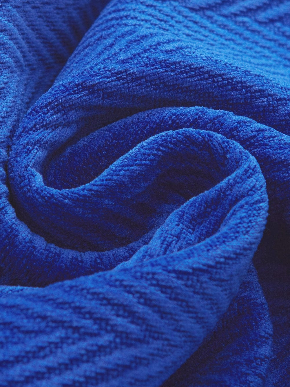 Sky Blue Chevron Texture Mock Neck Blouse