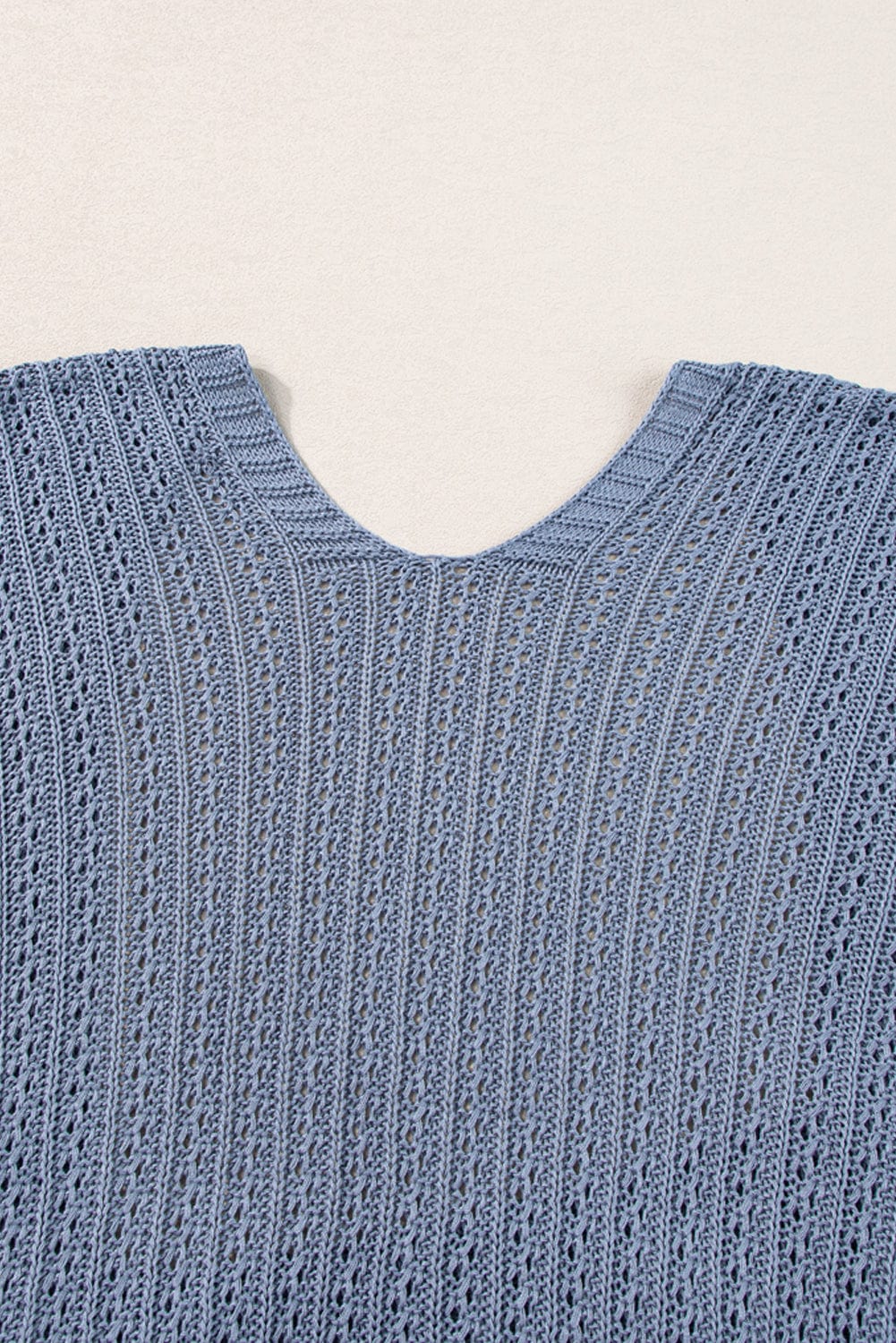 Sky Blue Crochet Knit Kimono Sleeve Cardigan