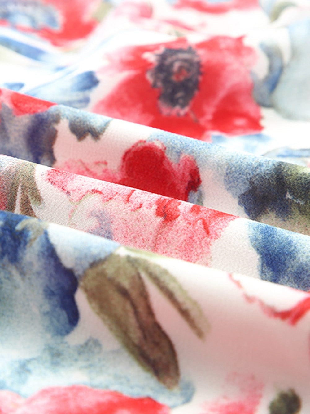 Sky Blue Vintage Floral Print Drawstring Flowy Mini Dress