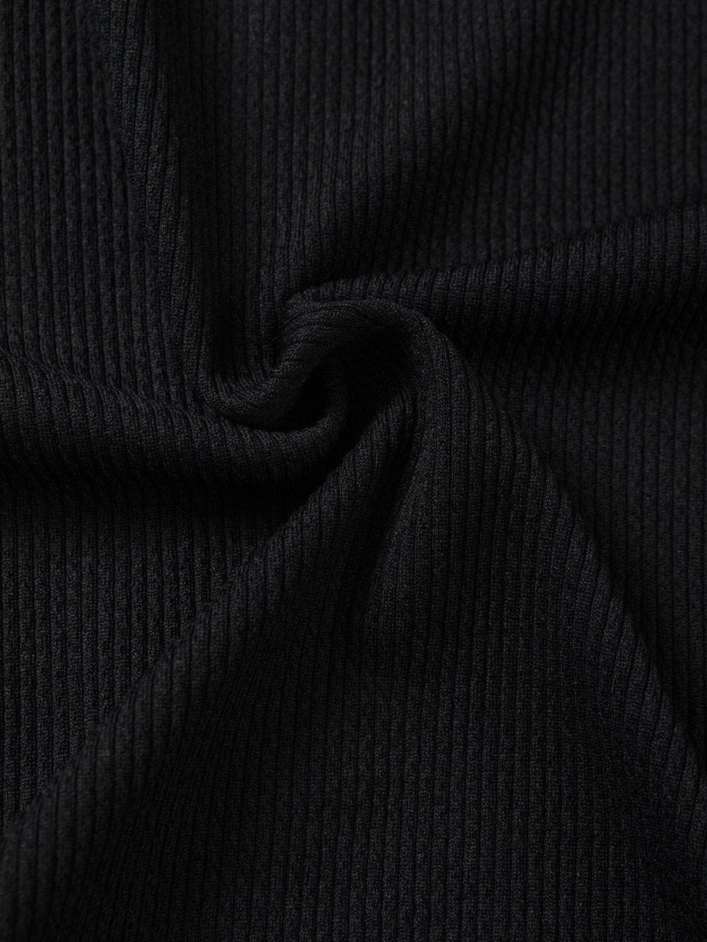 Sleek Black Ribbed Sleeveless Bodysuit with Mock Neck Zip-Up Style