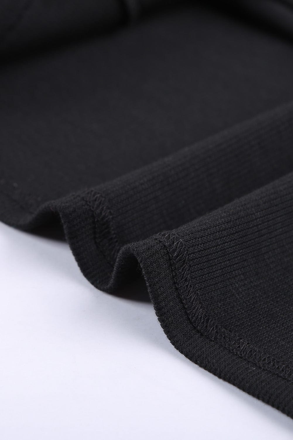 Sleek Black Ribbed Tank Top with Button Detail