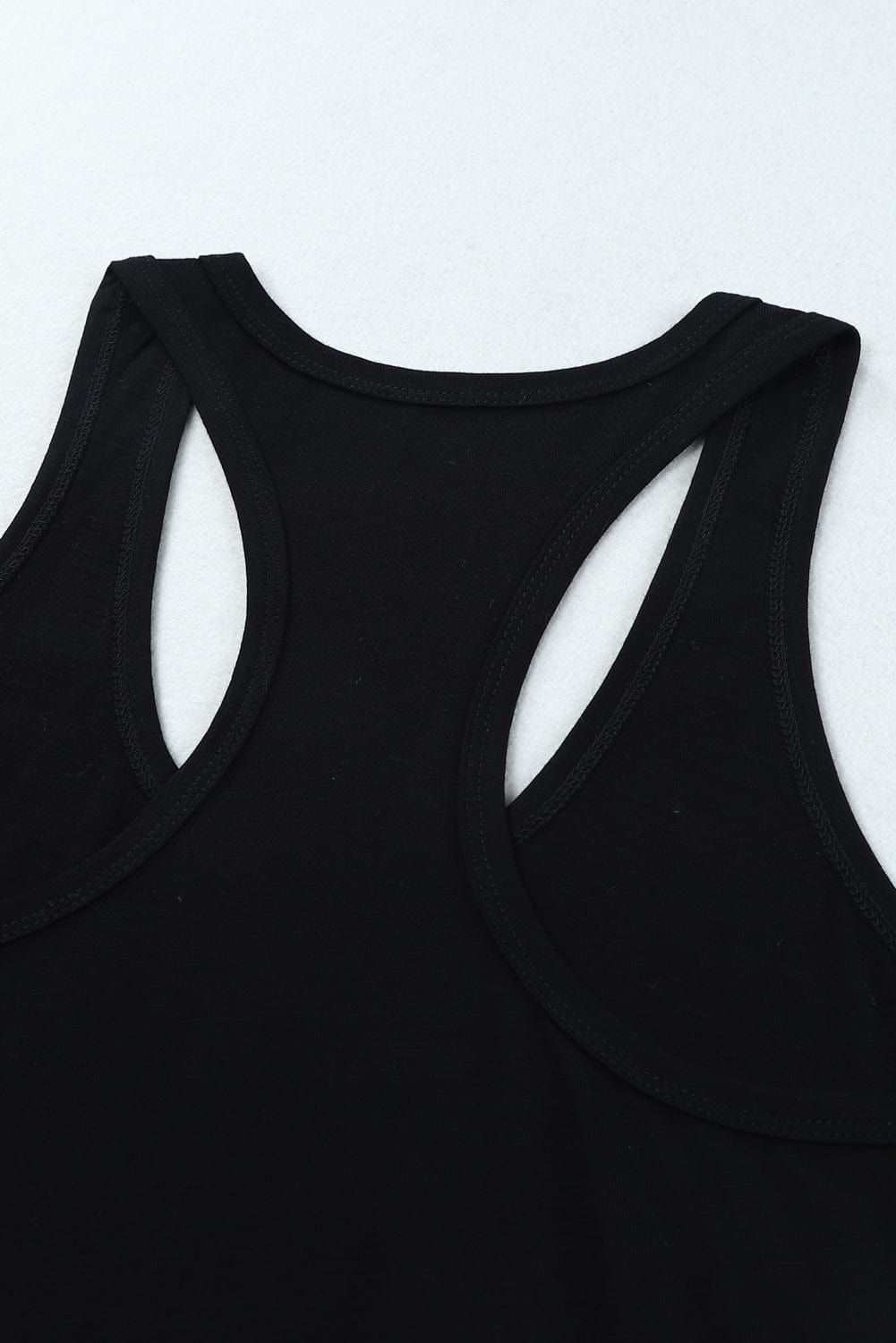 Sleek Black Sleeveless Scoop Neck Tank Top