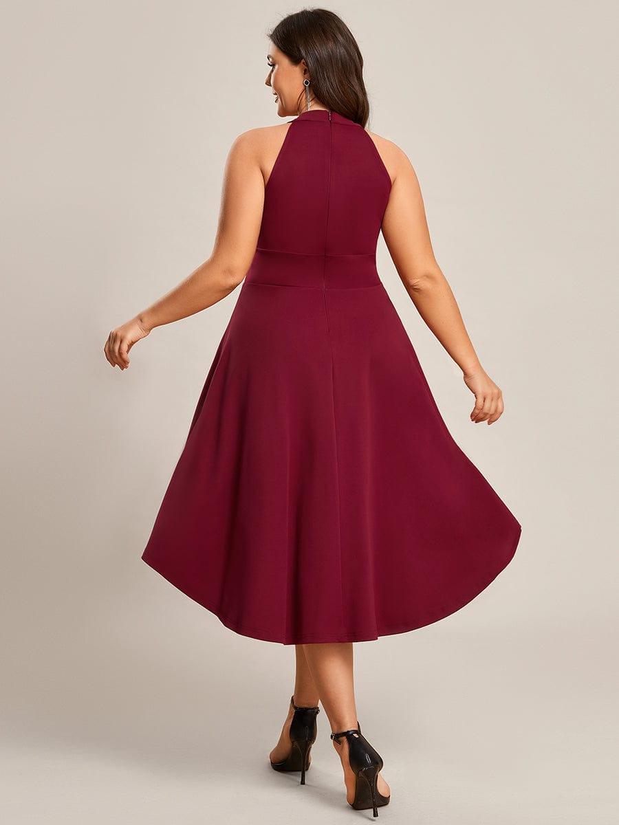 Sleeveless Halter Midi Dress for Cocktail Events