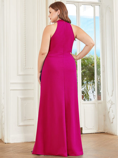 Sleeveless Halter Neck Pencil Evening Gowns