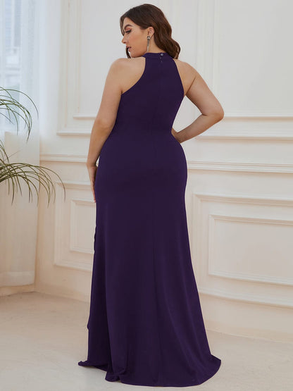 Sleeveless Halter Neck Pencil Evening Gowns