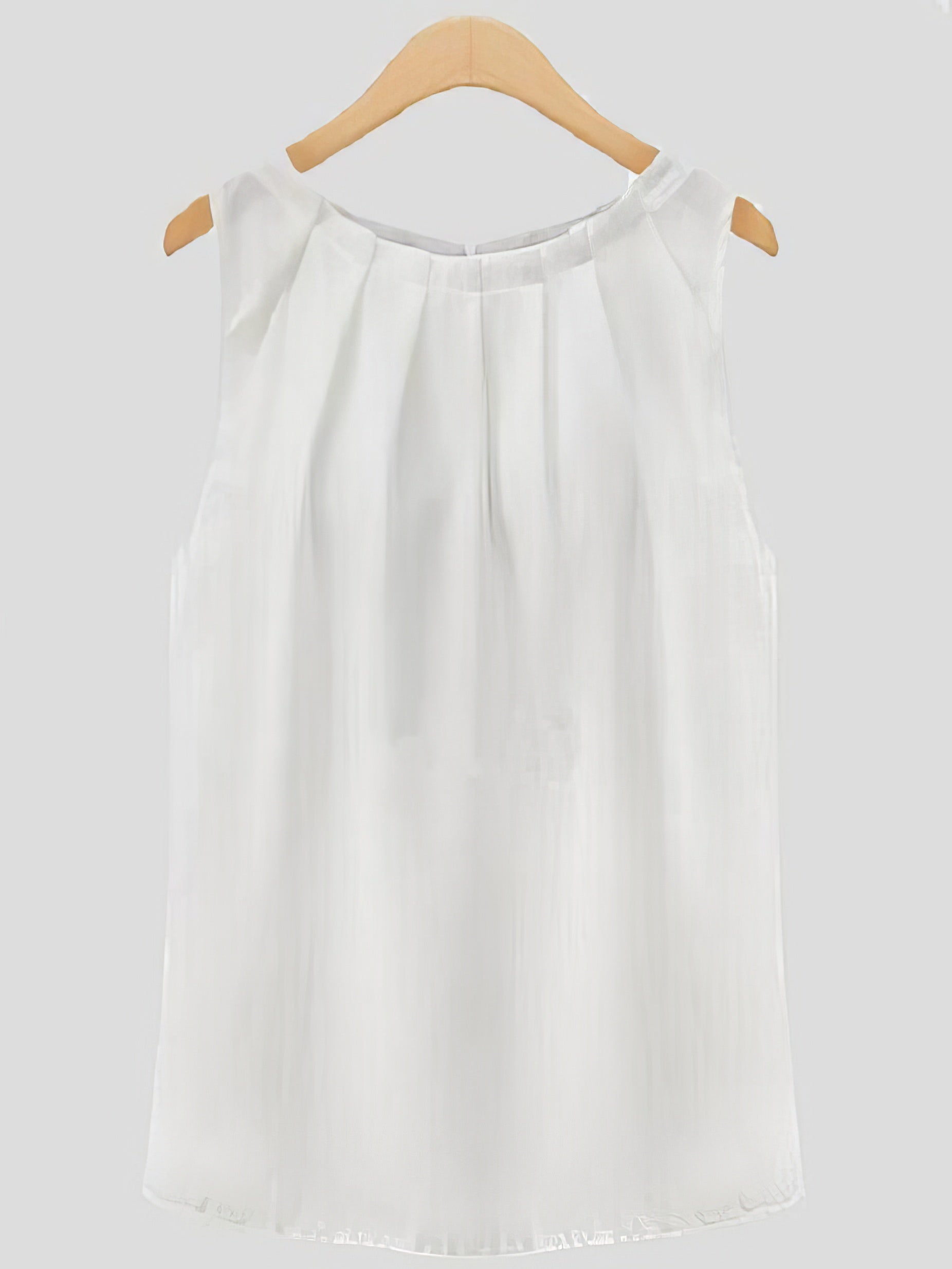 Tank Tops - Sleeveless Round Neck All-match Chiffon Vest - MsDressly