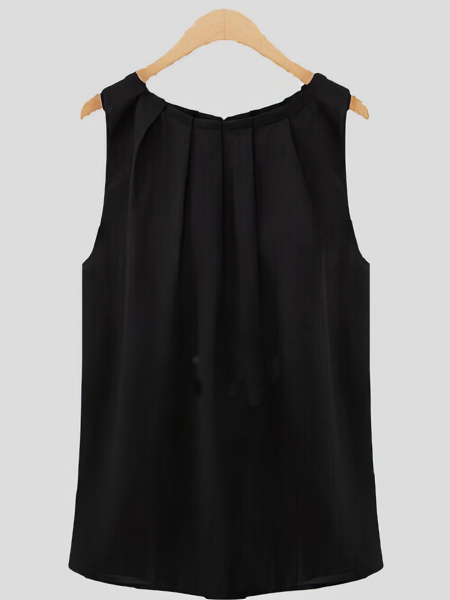 Tank Tops - Sleeveless Round Neck All-match Chiffon Vest - MsDressly