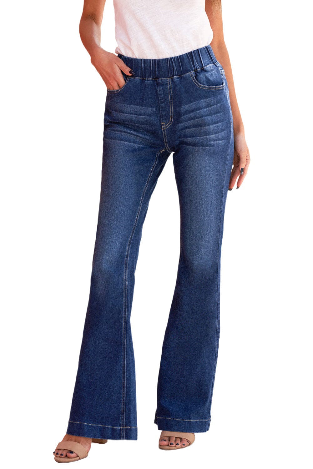 Slim And Flared Denim Pants