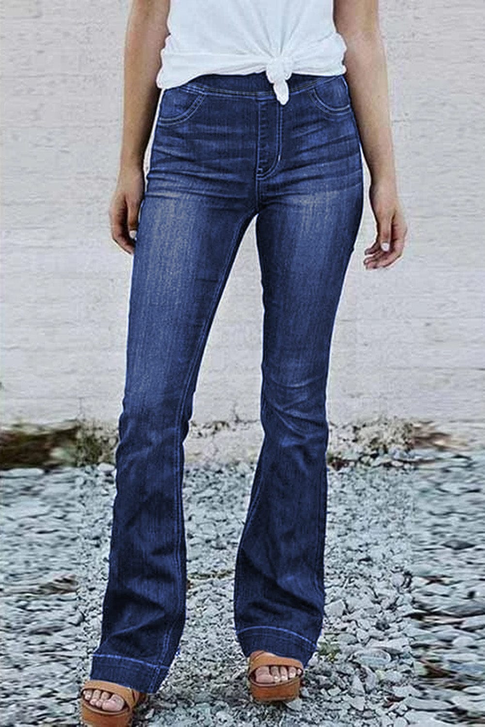 Slim And Flared Denim Pants