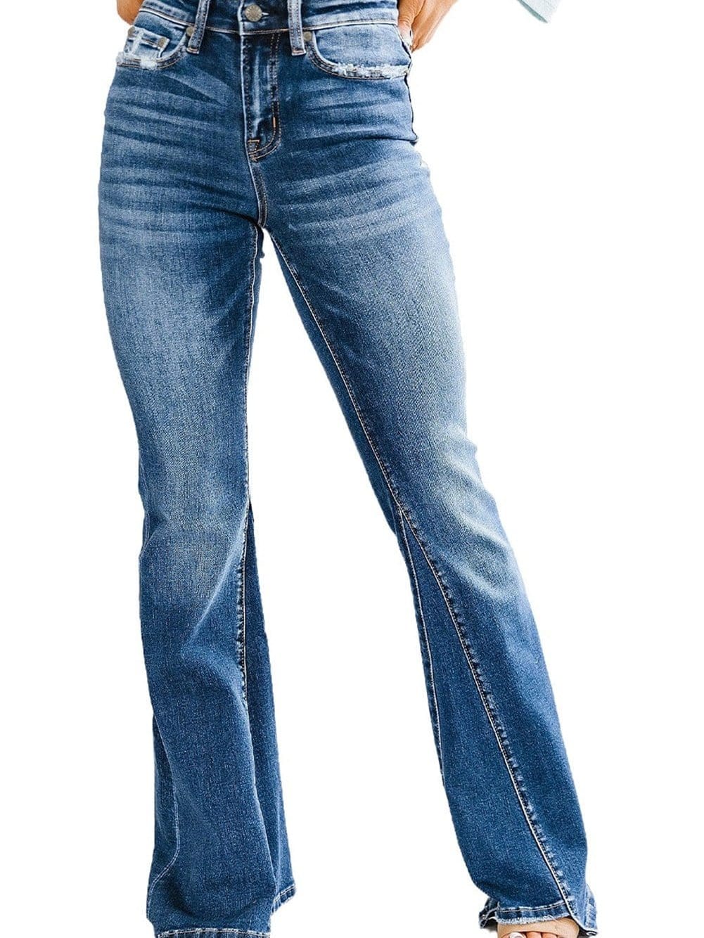Slim And Flared Denim Pants
