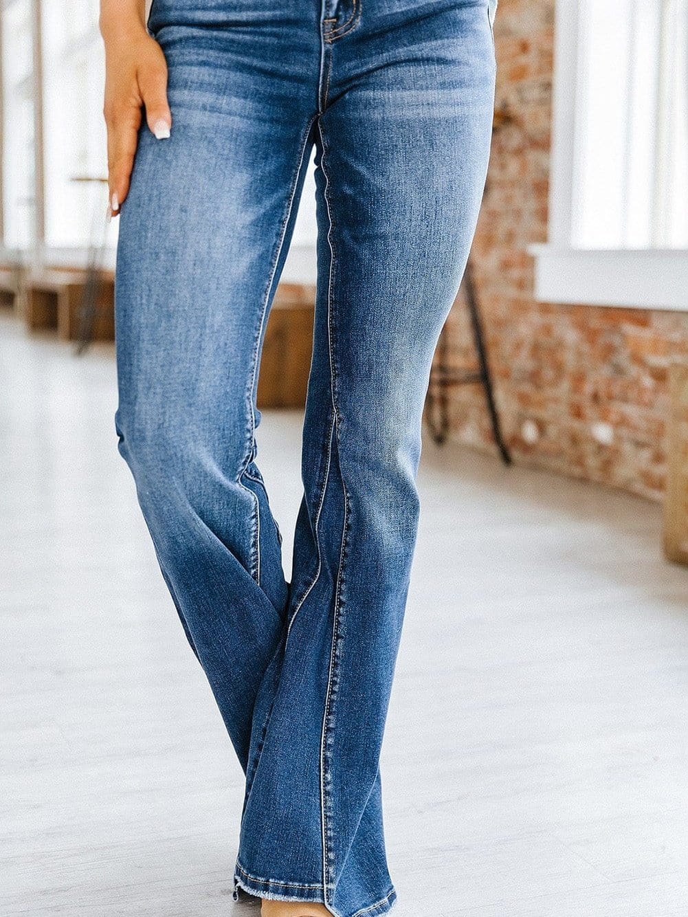 Slim And Flared Denim Pants