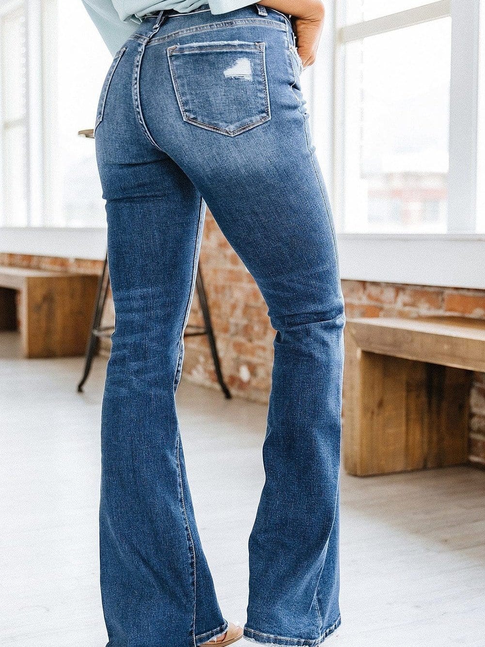 Slim And Flared Denim Pants