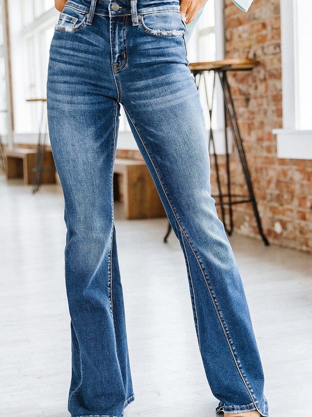 Slim And Flared Denim Pants