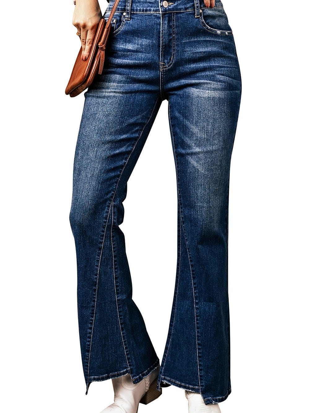 Slim And Flared Denim Pants