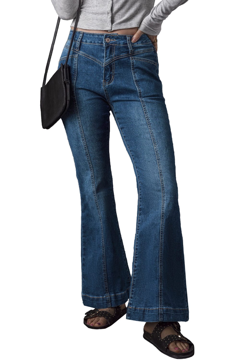 Slim And Flared Denim Pants