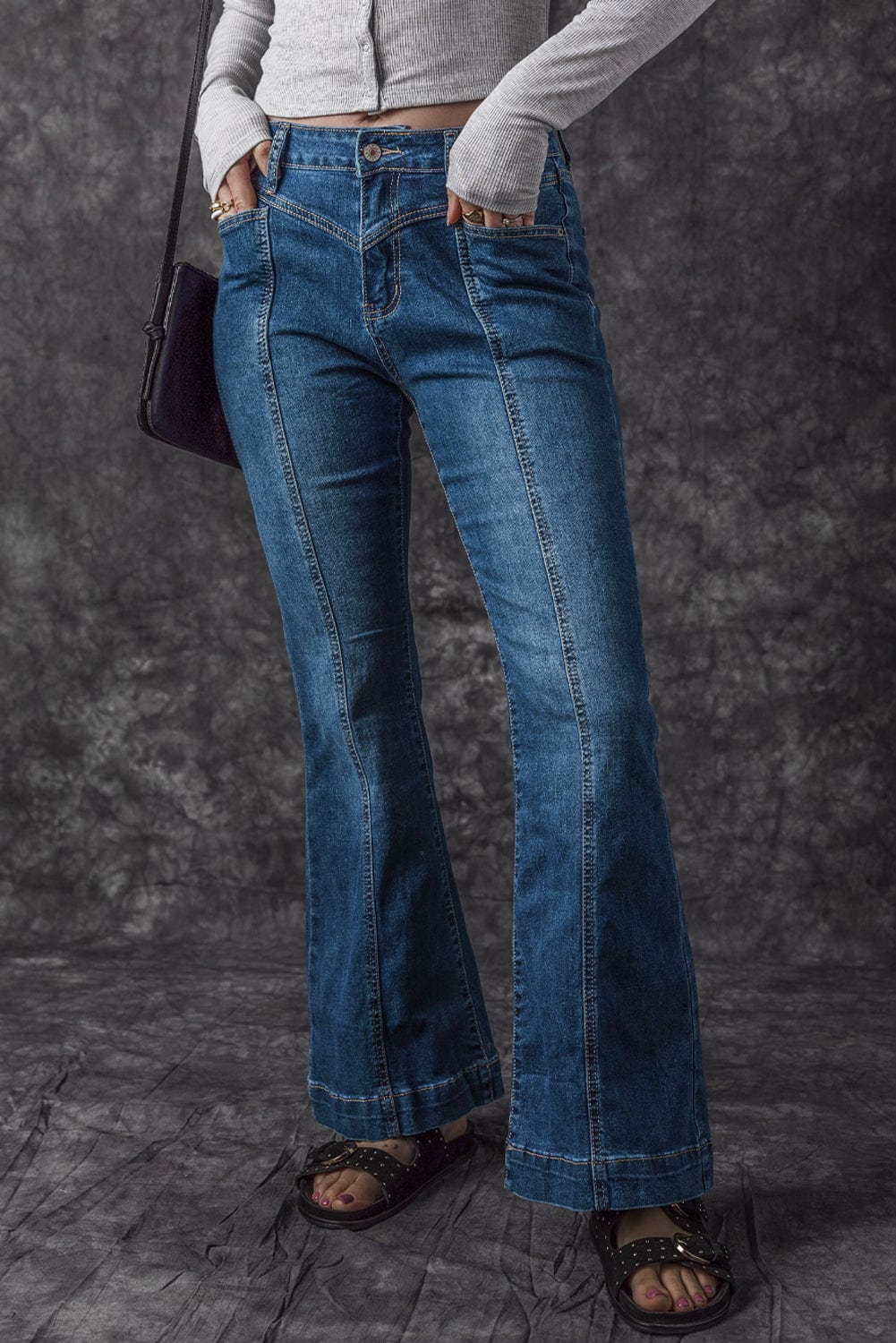 Slim And Flared Denim Pants