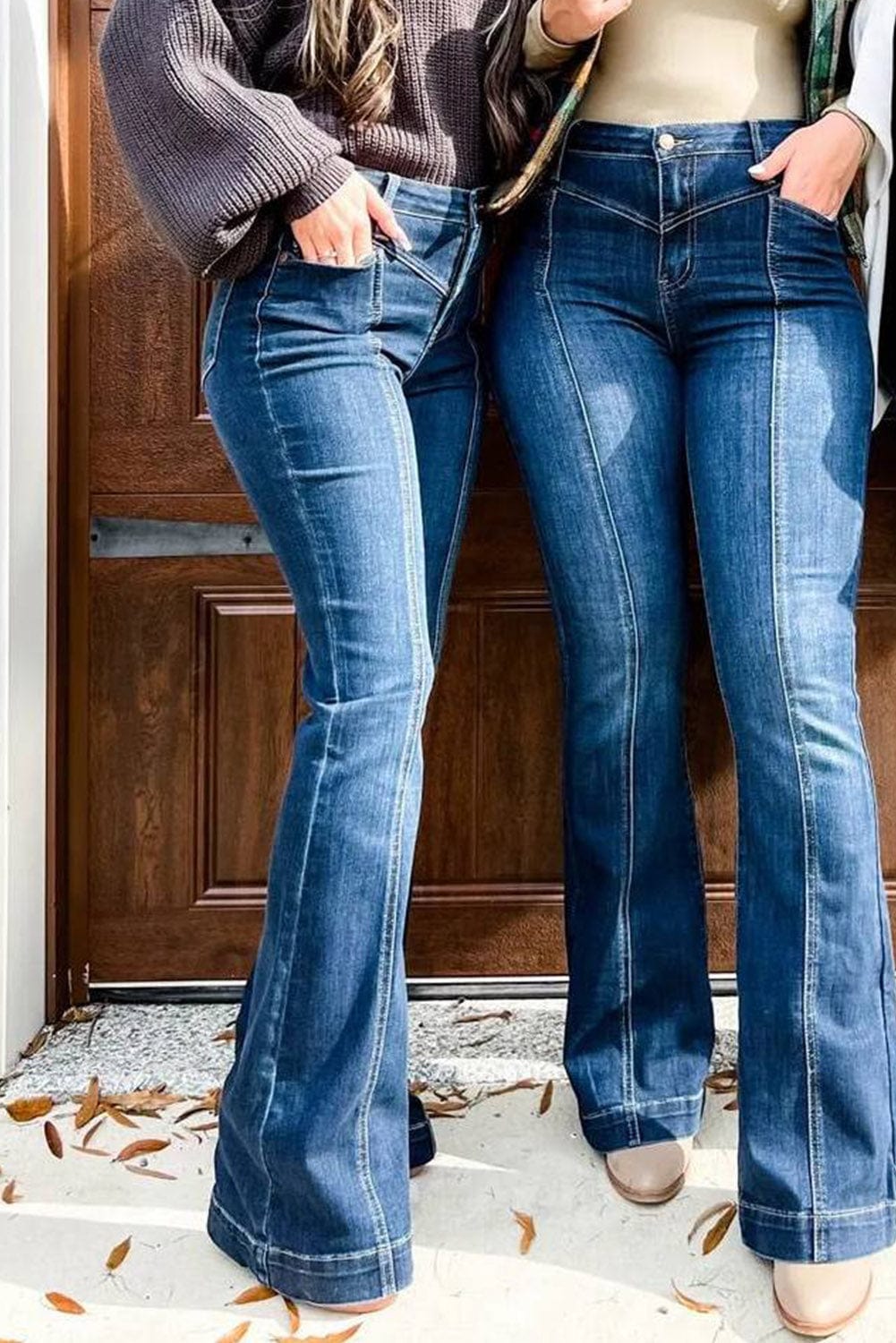 Slim And Flared Denim Pants