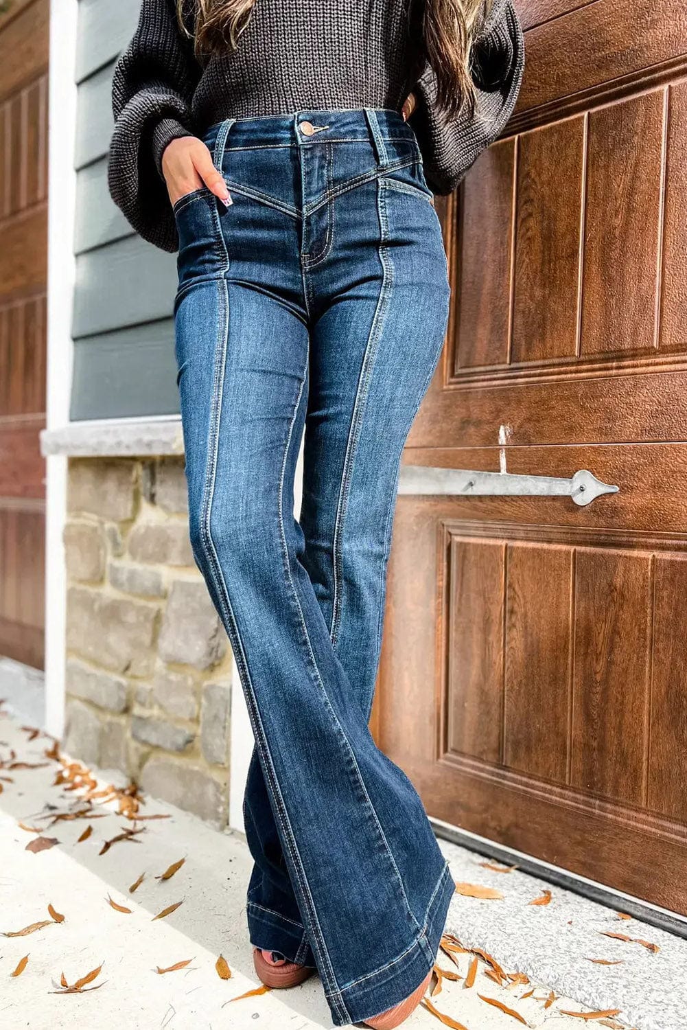 Slim And Flared Denim Pants