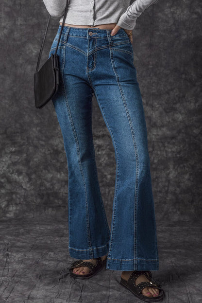 Slim And Flared Denim Pants