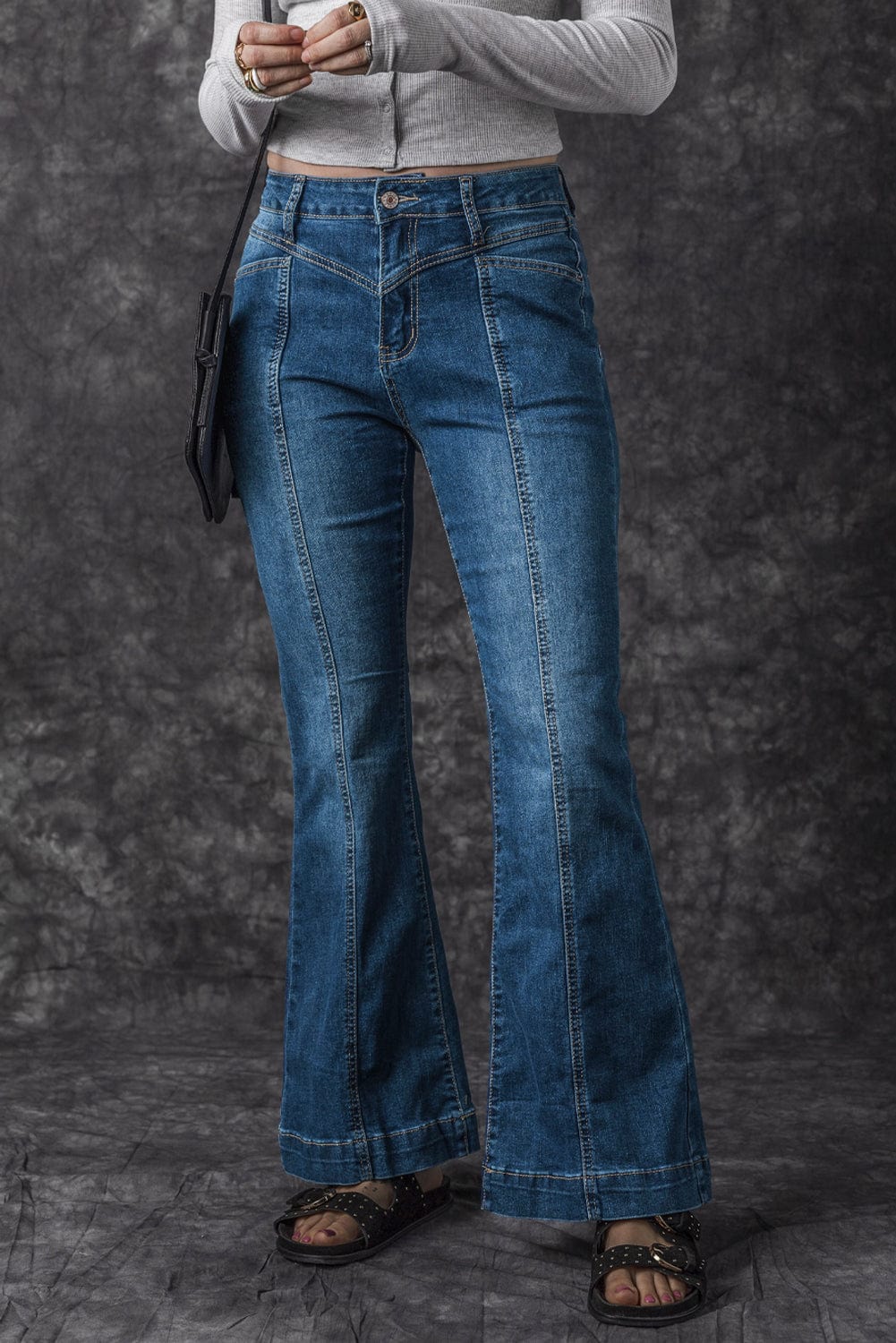 Slim And Flared Denim Pants