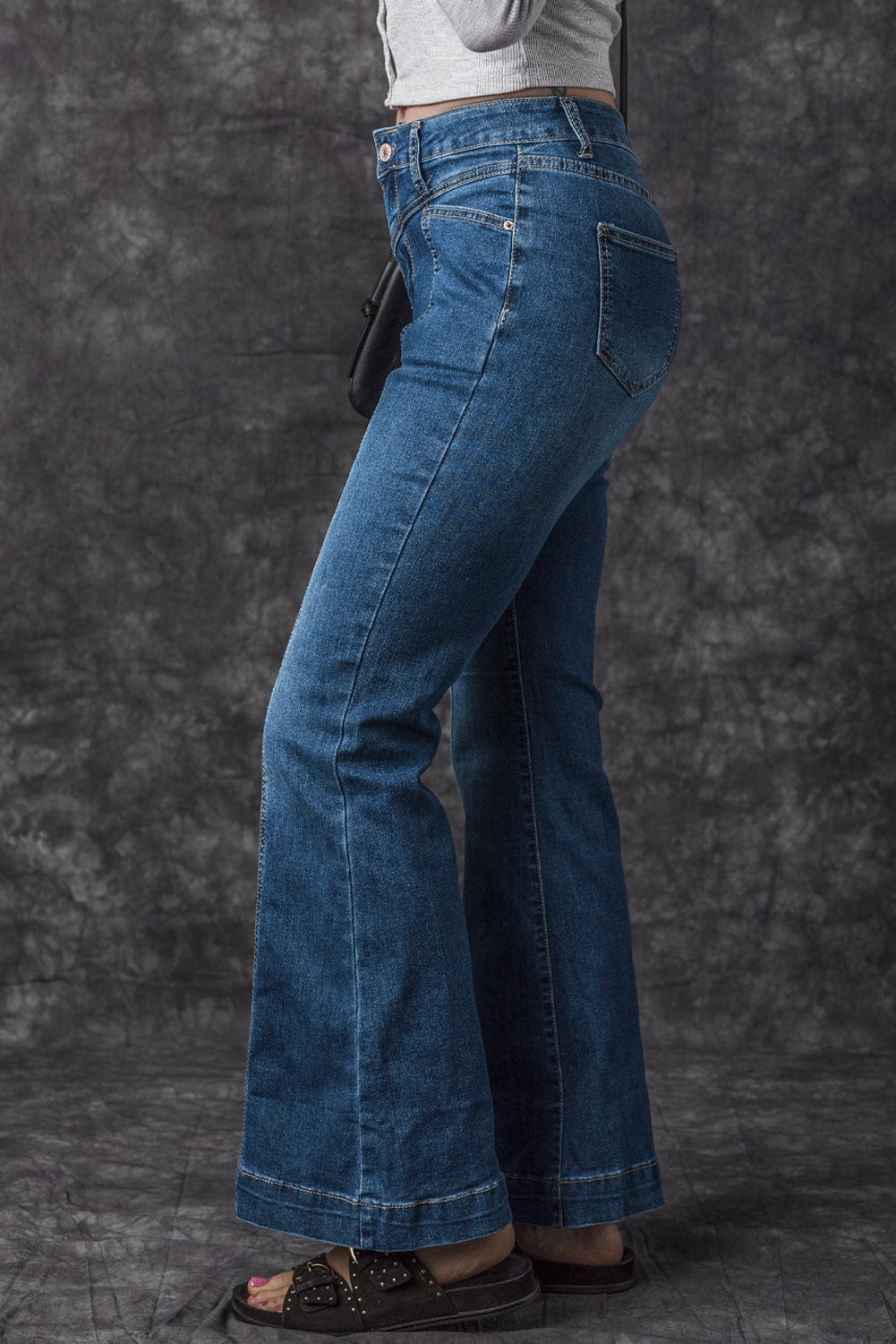 Slim And Flared Denim Pants