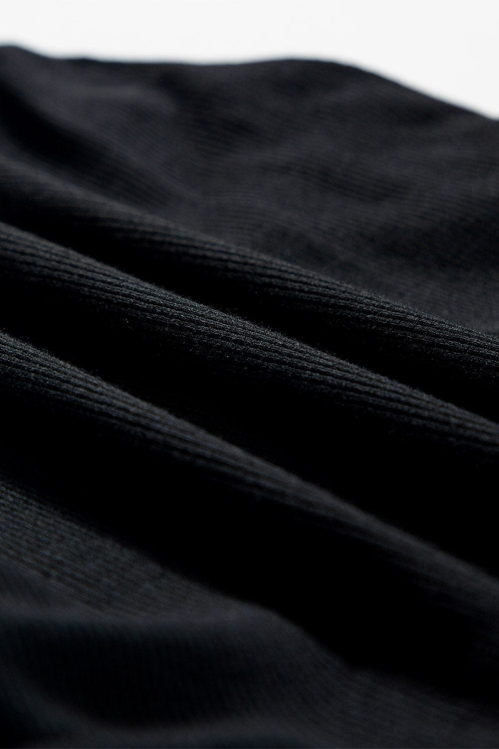 Slim Fit Black Ribbed Tank Top with Ruched Detail